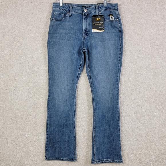 Lee Women's Legendary Bootcut Mid Rise Denim Blue Jeans Sz 14 Reg NEW - Picture 2 of 15